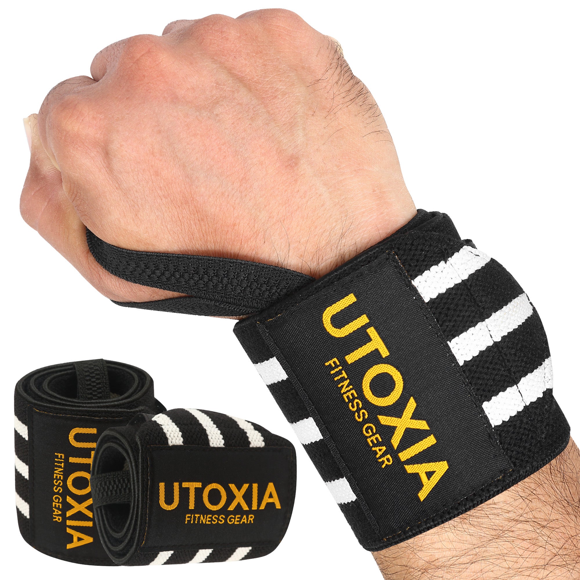 WEIGHT LIFTING WRIST SUPPORT WRAPS WITH THUMB LOOPS 18 INCHES